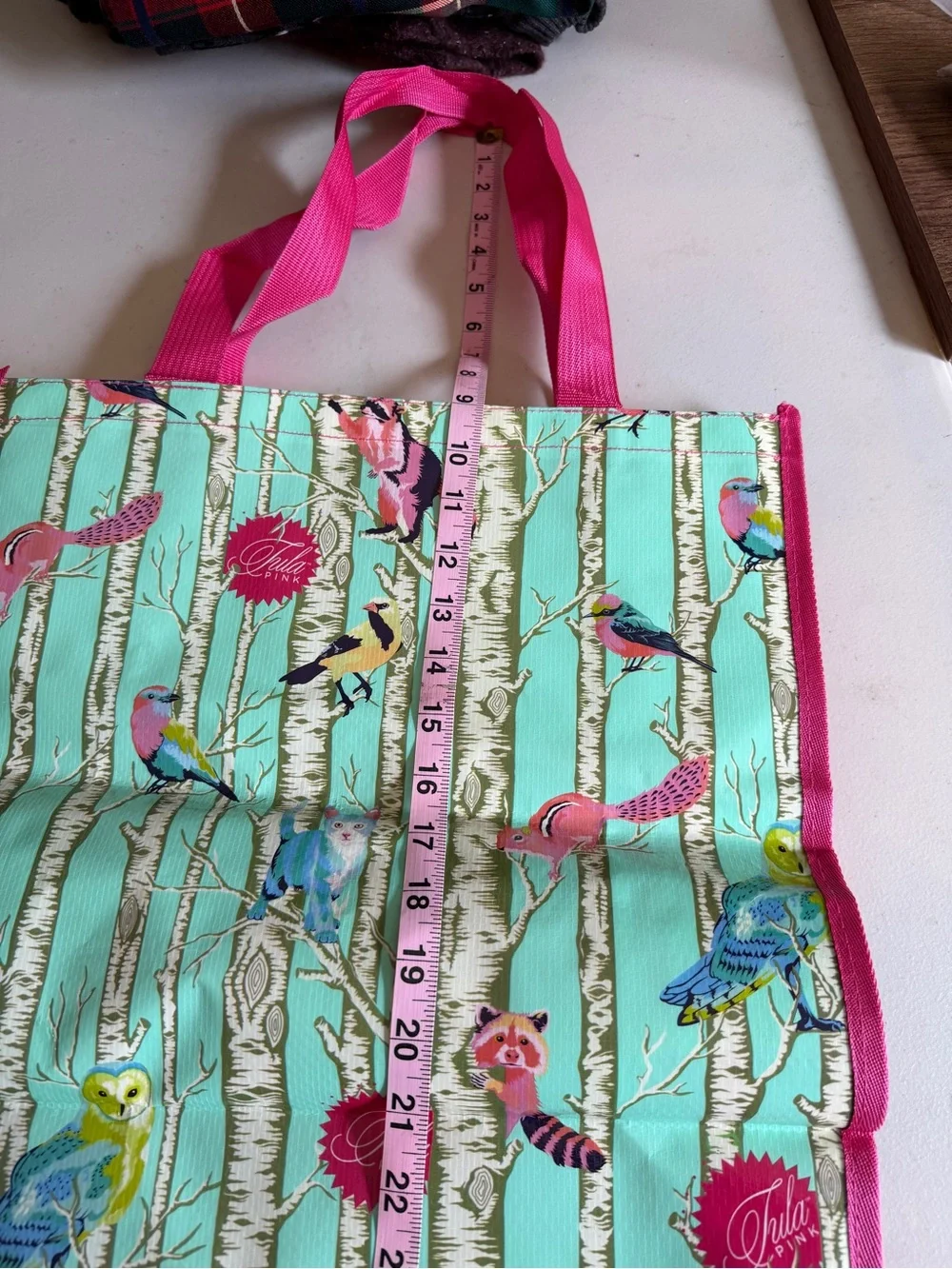 Tula Pink Full Moon Forest II Mint Owl Tote Bag
